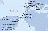 Civitavecchia,Genoa,Marseille,Barcelona,Las Palmas de G.Canaria,Salvador,Ilheus,Ilha Grande,Rio de Janeiro