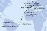 Civitavecchia,Genoa,Marseille,Barcelona,Las Palmas de G.Canaria,Salvador