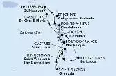 Fort de France,Pointe-a-Pitre,St John s,Philipsburg,Basseterre,Roseau,Fort de France,Pointe-a-Pitre,Bridgetown,Kingstown,Castries,Saint George,Fort de France