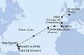 Fort de France,Pointe-a-Pitre,Philipsburg,Ponta Delgada,Lisbon,Vigo,Le Havre