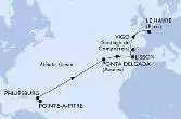 Pointe-a-Pitre,Philipsburg,Ponta Delgada,Lisbon,Vigo,Le Havre