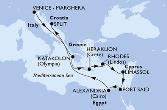 Venice-Marghera,Katakolon,Heraklion,Rhodes,Limassol,Port Said,Alexandria,Split