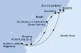 Rio de Janeiro,Buzios,Ilhabela,Balneario Camboriu,Punta Del Este,Buenos Aires,Rio de Janeiro