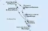 Fort de France,Pointe-a-Pitre,St John s,Philipsburg,Basseterre,Roseau,Fort de France