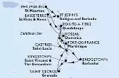 Bridgetown,Kingstown,Saint George,Castries,Fort de France,Pointe-a-Pitre,Philipsburg,St John s,Basseterre,Roseau,Fort de France,Pointe-a-Pitre,Castries,Bridgetown