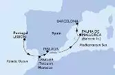 Lisbon,Tangier,Malaga,Palma de Mallorca,Barcelona