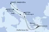 Venice-Marghera,Kotor,Mykonos,Mykonos,Syros,Ancona