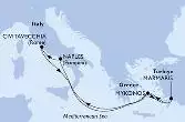 Marmaris,Mykonos,Naples,Civitavecchia,Mykonos,Marmaris