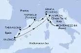 Genoa,Marseille,Tarragona,Valencia,La Spezia,Civitavecchia,Genoa