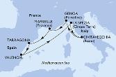 Marseille,Tarragona,Valencia,La Spezia,Civitavecchia,Genoa,Marseille