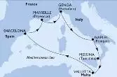 Marseille,Genoa,Naples,Messina,Valletta,Barcelona,Marseille