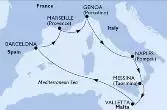Messina,Valletta,Barcelona,Marseille,Genoa,Naples,Messina