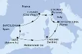 Civitavecchia,Livorno,Cannes,Barcelona,Ibiza,Cagliari,Civitavecchia