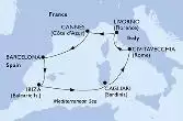Livorno,Cannes,Barcelona,Ibiza,Cagliari,Civitavecchia,Livorno
