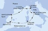 Barcelona,Ibiza,Cagliari,Civitavecchia,Livorno,Cannes,Barcelona