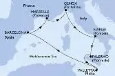Genoa,Naples,Palermo,Valletta,Barcelona,Marseille,Genoa