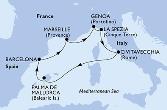 Genoa,La Spezia,Civitavecchia,Palma de Mallorca,Barcelona,Marseille,Genoa