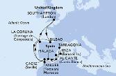 Southampton,Bilbao,Cadiz,Malaga,Alicante,Ibiza,Tarragona,Tangier,La Coruna,Southampton