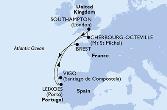 Southampton,Brest,Leixoes,Vigo,Cherbourg,Southampton