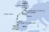 Southampton,Brest,Leixoes,Vigo,Cherbourg,Southampton