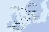 Southampton,Lerwick,Skjolden,Haugesund,Skagen,Southampton