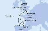 Southampton,Gijon,La Rochelle,Bilbao,Le Havre,Southampton