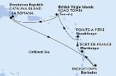 La Romana,Catalina Island,Bridgetown,Fort de France,Pointe-a-Pitre,Road Town,La Romana