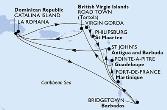 Bridgetown,Fort de France,Pointe-a-Pitre,Road Town,La Romana,Catalina Island,Virgin Gorda,Philipsburg,Fort de France,St John s,La Romana,Catalina Island,Bridgetown