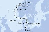 Kiel,Copenhagen,Hellesylt,Alesund,Flaam,Kiel