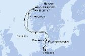 Copenhagen,Hellesylt,Molde Fjord,Flaam,Kiel,Copenhagen