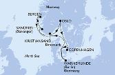 Copenhagen,Warnemunde,Sandnes,Bergen,Kristiansand,Oslo,Copenhagen