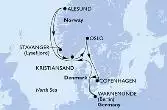 Copenhagen,Warnemunde,Alesund,Stavanger,Kristiansand,Oslo,Copenhagen