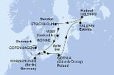 Warnemunde,Gdynia,Tallinn,Helsinki,Stockholm,Stockholm,Visby,Ronne,Copenhagen