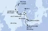 Copenhagen,Warnemunde,Kristiansand,Vik i Sogn,Sandnes,Oslo,Copenhagen