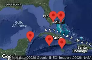 NORWEGIAN ENCORE - útvonalterv 7 éjszaka indulás MIAMI, FL kelt 21/02/2026 -  FLORIDA, BAHAMAS, JAMAICA, CAYMAN ISLANDS, MEXICO