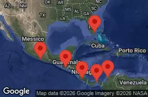 NORWEGIAN ENCORE - útvonalterv 18 éjszaka indulás MIAMI, FL kelt 11/04/2026 -  FLORIDA, CARTAGENA  COLOMBIA, PANAMA, COSTA RICA, GUATEMALA, MEXICO, CALIFORNIA