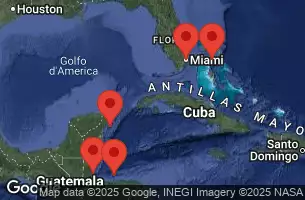 NORWEGIAN ESCAPE - útvonalterv 7 éjszaka indulás MIAMI, FL kelt 13/07/2025 -  FLORIDA, HONDURAS, BELIZE, MEXICO, BAHAMAS