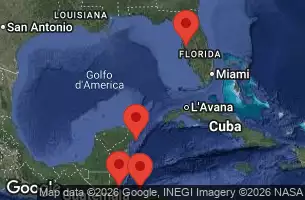 NORWEGIAN GEM - útvonalterv 7 éjszaka indulás TAMPA, FL kelt 28/12/2026 -  FLORIDA, BELIZE, HONDURAS, MEXICO