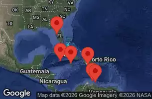 NORWEGIAN GEM - útvonalterv 10 éjszaka indulás TAMPA, FL kelt 18/01/2027 -  FLORIDA, DOMINICAN REPUBLIC, NETHERLAND ANTILLES, ARUBA, JAMAICA, CAYMAN ISLANDS