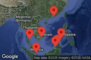 NORWEGIAN JADE - útvonalterv 13 éjszaka indulás SINGAPORE kelt 09/02/2027 -  SINGAPORE, THAILAND, VIET NAM, BRUNEI DARUSSALAM, MALAYSIA, PHILIPPINES, CHINA