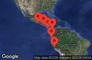 NORWEGIAN JADE - útvonalterv 17 éjszaka indulás CALLAO  LIMA, PERU kelt 11/03/2026 -  PERU, ECUADOR, PANAMA, COSTA RICA, EL SALVADOR, GUATEMALA, MEXICO, CALIFORNIA