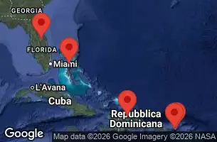 NORWEGIAN PRIMA - útvonalterv 7 éjszaka indulás ORLANDO-BEACHES-PORT CANAVERAL, FL kelt 17/05/2026 -  FLORIDA, DOMINICAN REPUBLIC, VIRGIN ISLANDS, BRITISH VIRGIN ISLANDS, BAHAMAS