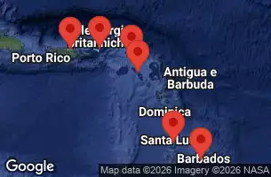 NORWEGIAN PRIMA - útvonalterv 7 éjszaka indulás SAN JUAN, PR kelt 25/12/2027 -  PUERTO RICO, BRITISH VIRGIN ISLANDS, SAINT KITTS - NEVIS, BARBADOS, SAINT LUCIA, NETHERLAND ANTILLES