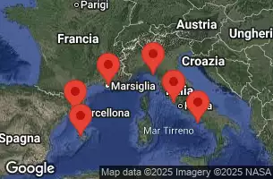 RCC LEGEND OF THE SEAS - útvonalterv 7 éjszaka indulás CIVITAVECCHIA, ITALY kelt 17/09/2026 - Civitavecchia, Italy, Naples, Capri, Italy, CRUISING, BARCELONA, SPAIN, PALMA DE MALLORCA, SPAIN, Provence, Marseille, France, Florence, Pisa, La Spezia, Italy